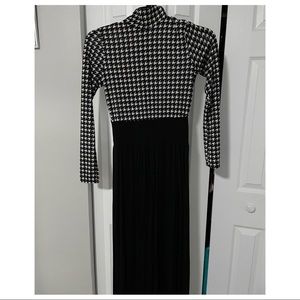 Floor length double split checkered dress